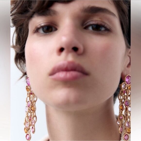 ZARA MULTI COLOR WATERFALL EARRINGS - Picture 3 of 7